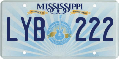 MS license plate LYB222