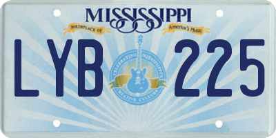 MS license plate LYB225