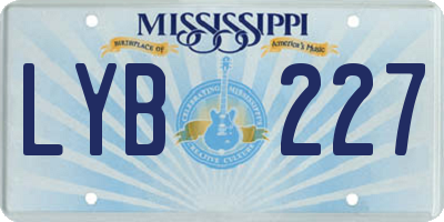 MS license plate LYB227