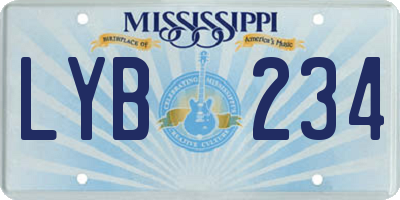 MS license plate LYB234