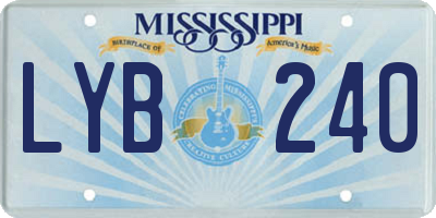 MS license plate LYB240