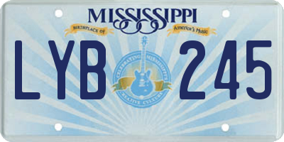 MS license plate LYB245