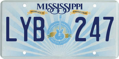 MS license plate LYB247