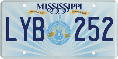MS license plate LYB252
