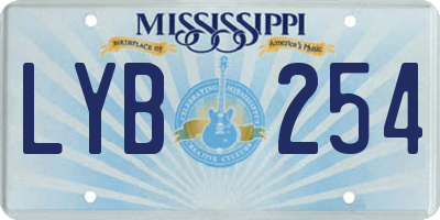 MS license plate LYB254