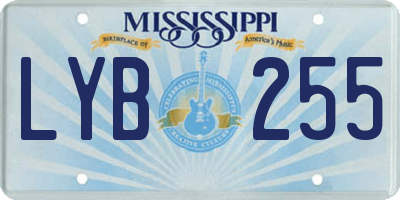 MS license plate LYB255