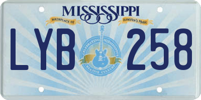 MS license plate LYB258