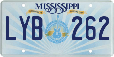 MS license plate LYB262