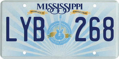 MS license plate LYB268