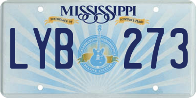MS license plate LYB273