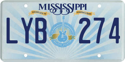 MS license plate LYB274