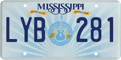 MS license plate LYB281