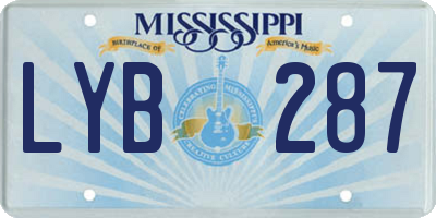 MS license plate LYB287