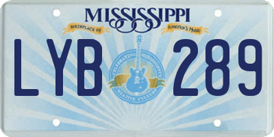 MS license plate LYB289