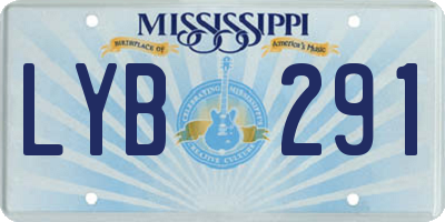 MS license plate LYB291