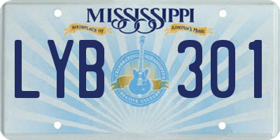 MS license plate LYB301