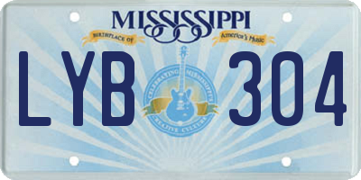 MS license plate LYB304