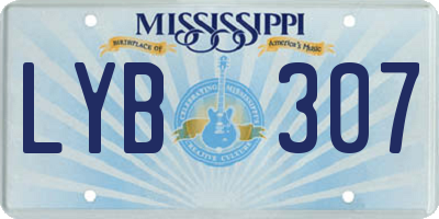 MS license plate LYB307