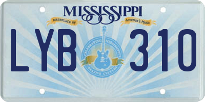 MS license plate LYB310