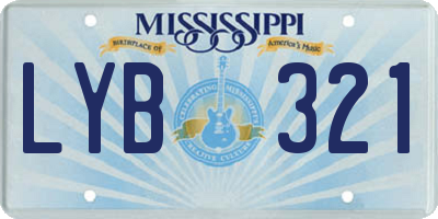 MS license plate LYB321