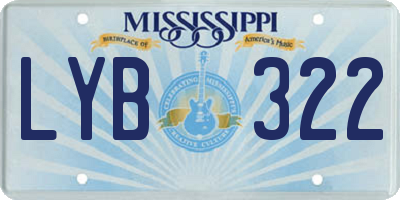 MS license plate LYB322