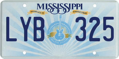 MS license plate LYB325