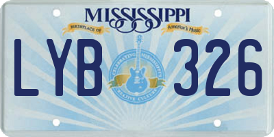 MS license plate LYB326