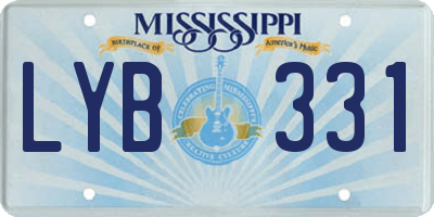 MS license plate LYB331