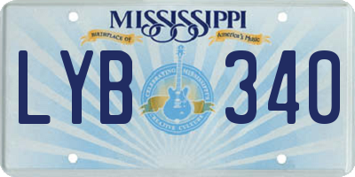 MS license plate LYB340