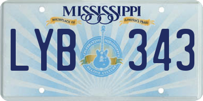 MS license plate LYB343