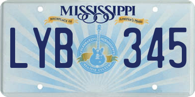 MS license plate LYB345