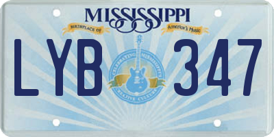 MS license plate LYB347