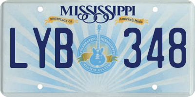MS license plate LYB348