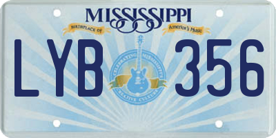 MS license plate LYB356