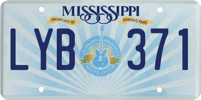 MS license plate LYB371