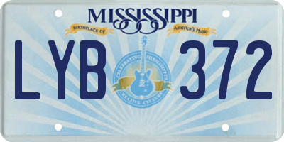 MS license plate LYB372