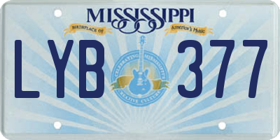 MS license plate LYB377