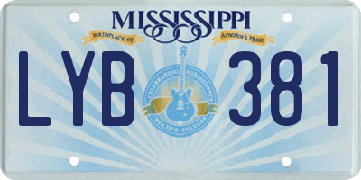 MS license plate LYB381