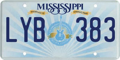 MS license plate LYB383