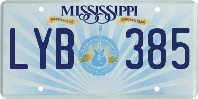 MS license plate LYB385
