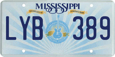 MS license plate LYB389