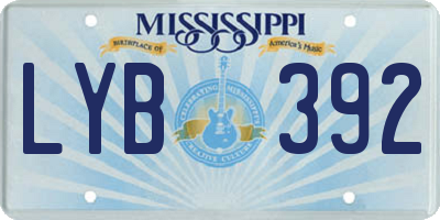 MS license plate LYB392
