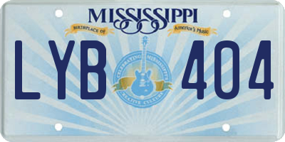 MS license plate LYB404