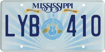MS license plate LYB410