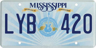 MS license plate LYB420