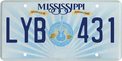 MS license plate LYB431