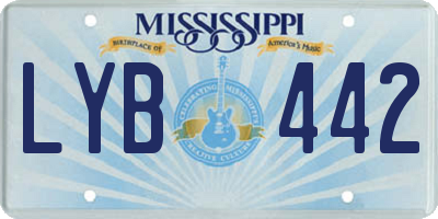 MS license plate LYB442