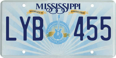 MS license plate LYB455