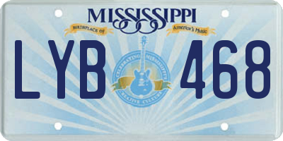 MS license plate LYB468