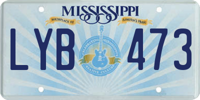 MS license plate LYB473